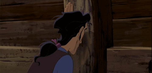 Tulio from The Road to El Dorado beating his head into a wooden post