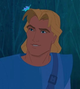 Image of John Smith from Disney's Pocahontas. He is a handsome, blond-haired Caucasian man with a chiseled, clean-shaven face. He is wearing silver armor on his chest.